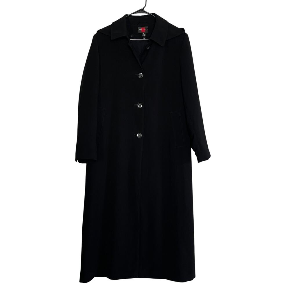 Gallery Womens Trench Warm Lined Coat in Black Size 8